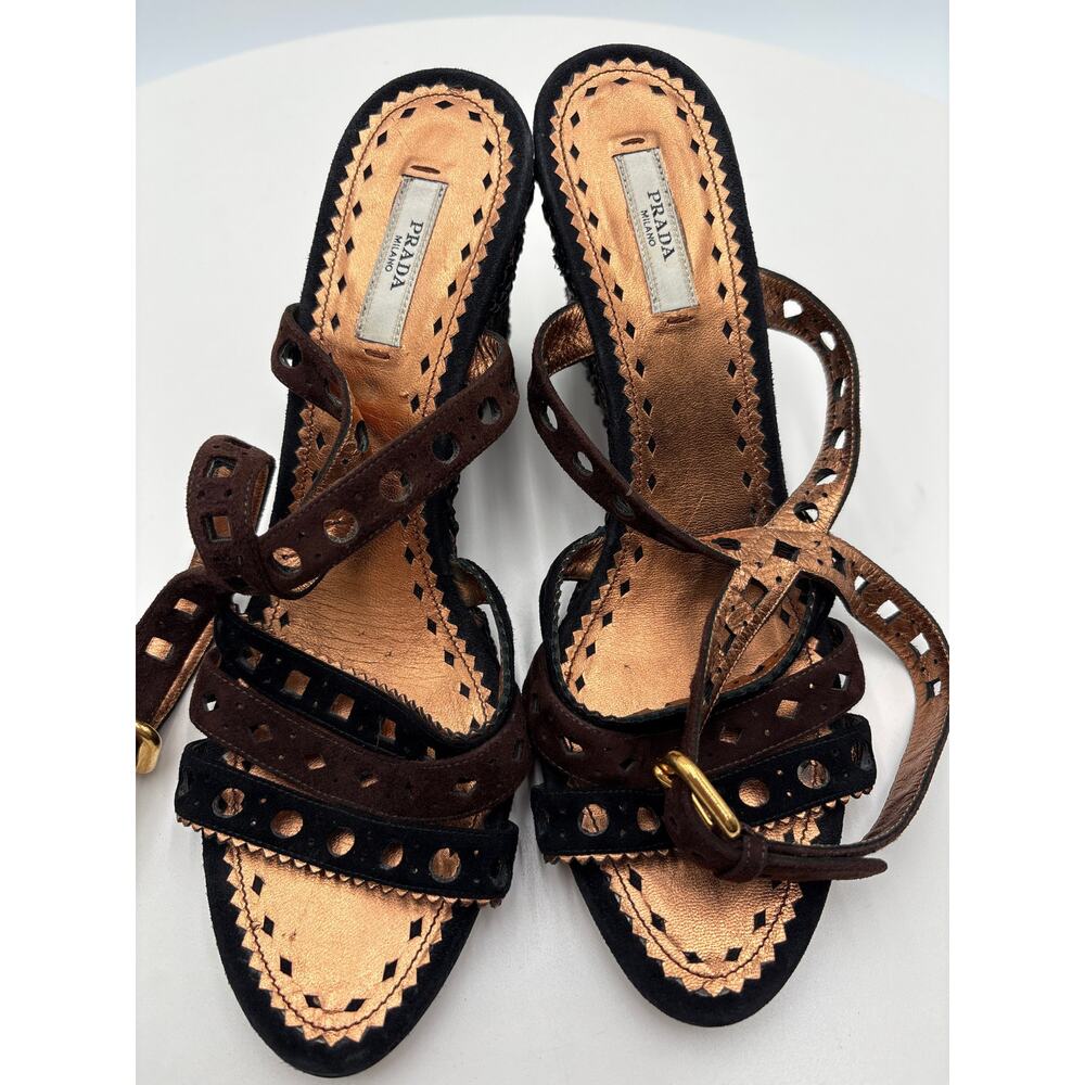 Authenticated Prada Wedge Sandal - Picture 2 of 9